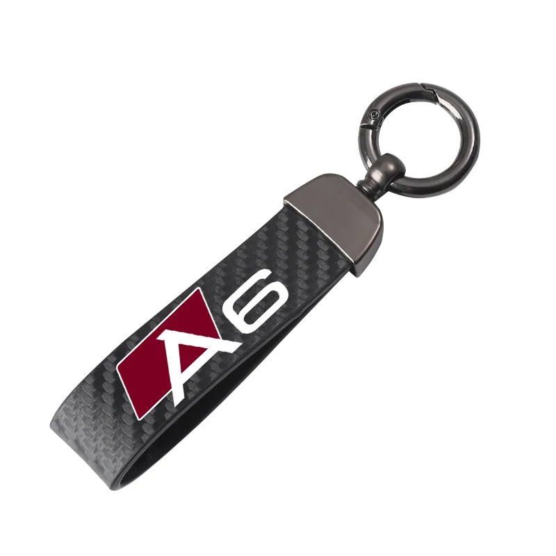 

For audi A6 car Accessories High-Grade Leather Car KeyChain 360 Degree Rotating Horseshoe Buckle Jewelry Key Rings