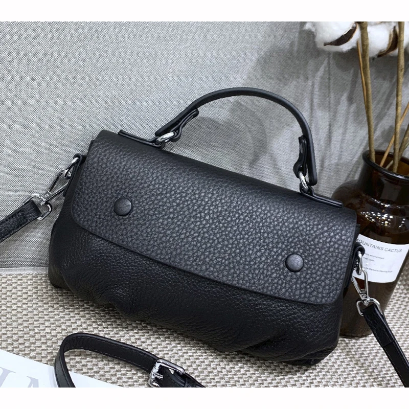 Женская модная сумка с клапаном женская через плечо из натуральной коровьей кожи