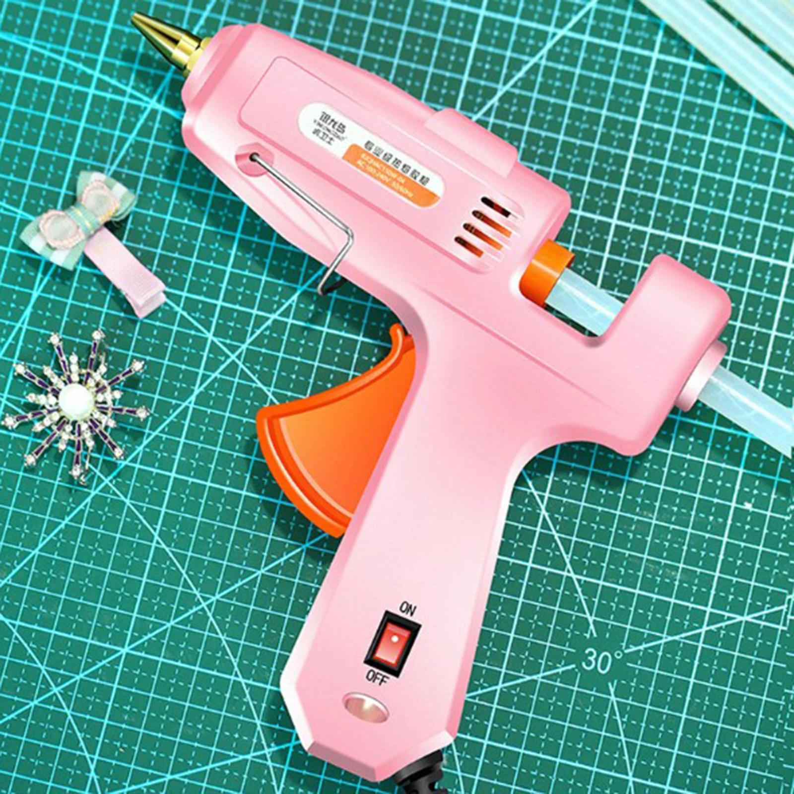 

70W Hot Melt Glue Gun with Glue Stick 10pcs 7mm*100mm Mini Gun Thermo Electric Heat Temperature Tool DIY Glue Gun Repair Set