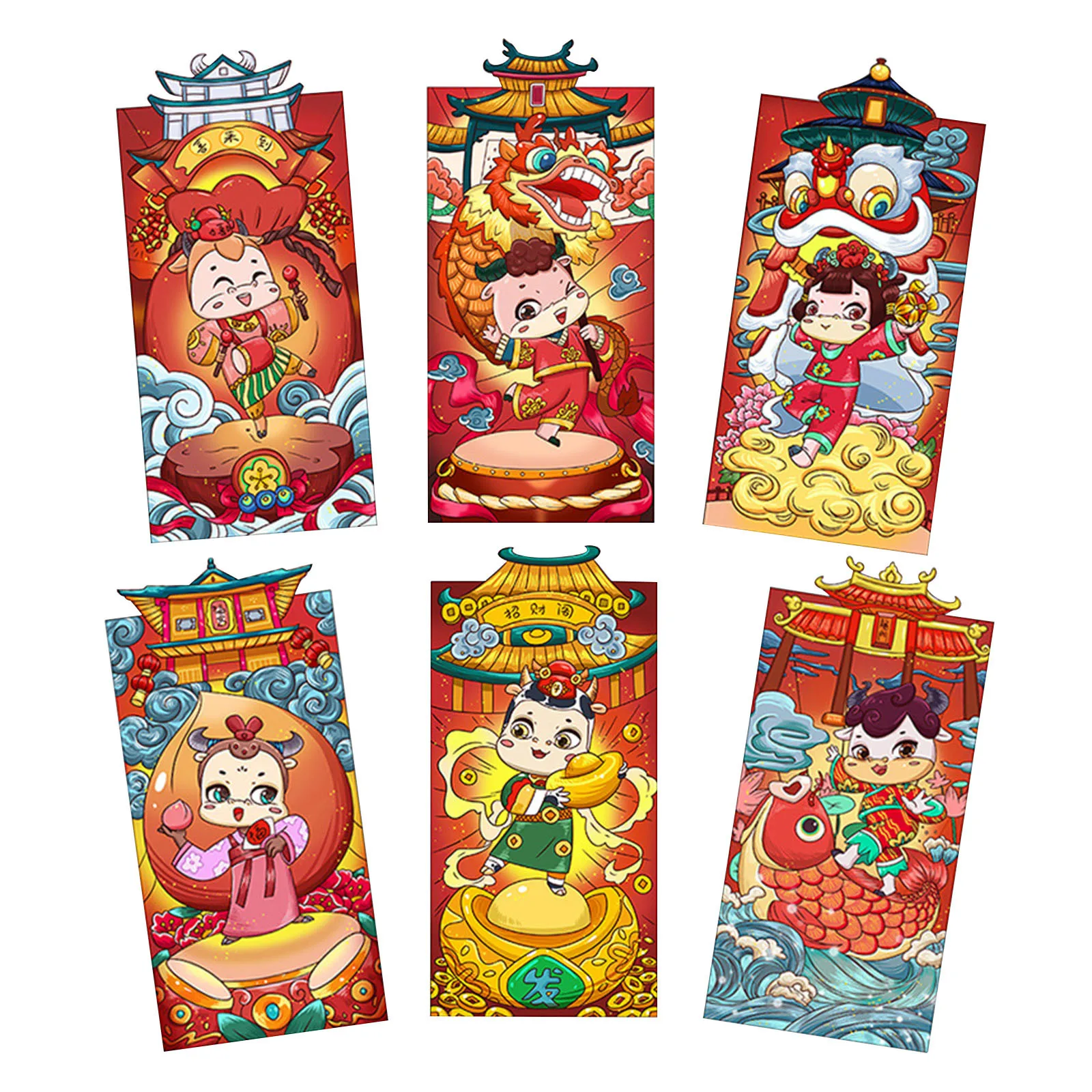 

2021 Year Of The New Year Cartoon Three-dimensional Creative Red Chinese Zodiac Ox Print Can Make A Fortune In The New Year D4