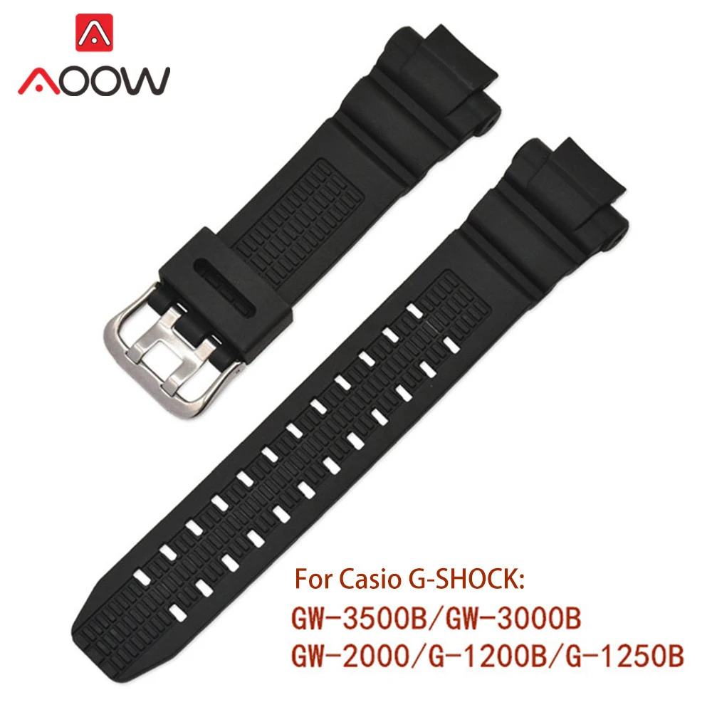 

Black Silicone Watchband for Casio G-SHOCK GW-3500B GW-3000B GW-2000 G-1200B G-1250B Men Sport Band Strap Watch Accessories