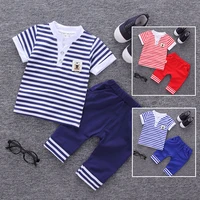 new summer baby boys clothes cartoon stripe print kids clothing sets baby boy tracksuit suits toddler 2 pcs boys clothes 1 4 y