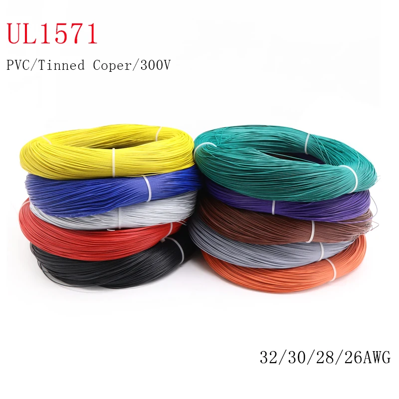 

5M/10M UL1571 32/30/28/26AWG PVC Electronic Wire Flexible Cable Insulated Tin-plated Copper Environmental LED Line Colorful