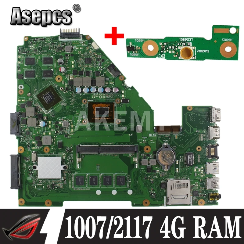 X550CC материнская плата для ноутбука For Asus R510C X550C A550C Y581C 1007/2117 процессор 4G RAM GT720M GPU 100%