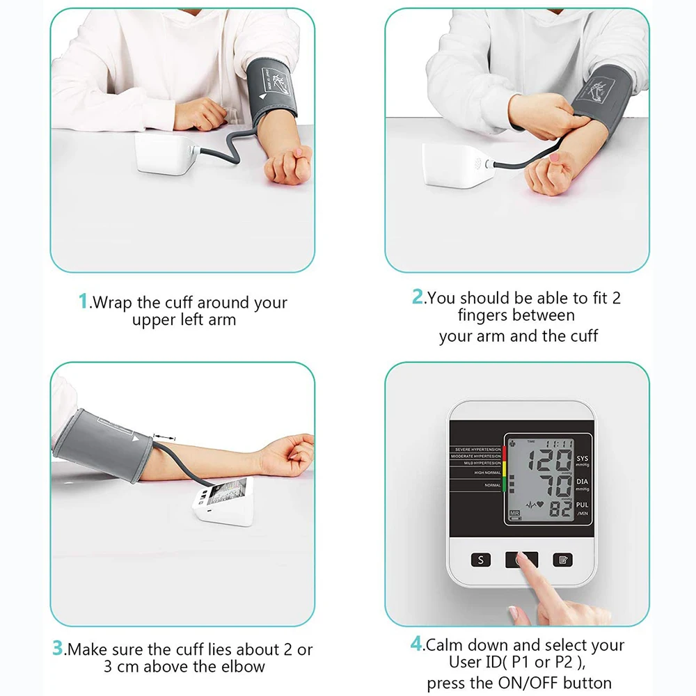 

Forehead Infrared Non-contact Thermometer Digital Arm Automatic Sphygmomanometer Blood Pressure Monitor Home Health Care Gray