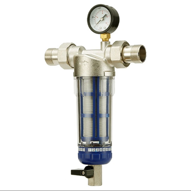 

Water Purifier Fliter,Reusable Spin Down Sediment Flushable Water Filter Prefilter System Protector for Whole House
