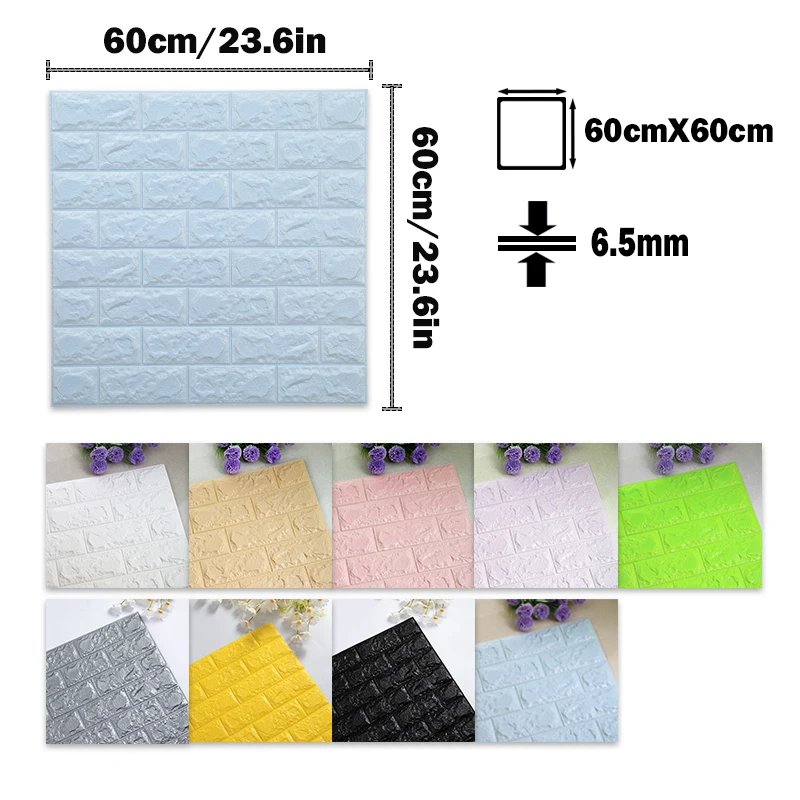 3D Wall Panel Stickers Brick Self Adhesive Wallpaper Living Room Decoration Waterproof Kids Kitchen Bathroom TV Backdrop Decor