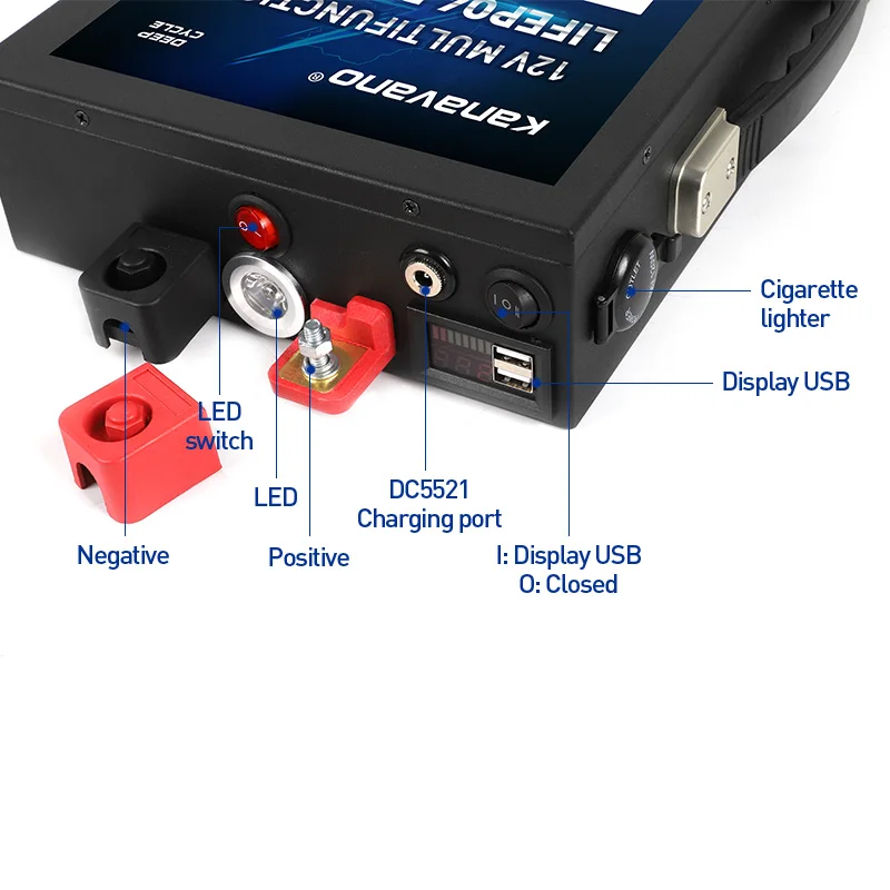 12v 50Ah LiFePo4 батарея Порты и разъёмы в состоянии на открытом воздухе аварийного