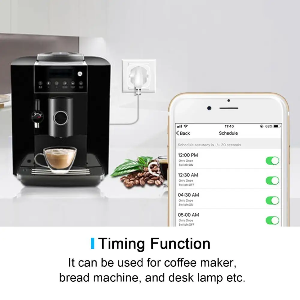 WiFi Smart Plug EU US UK адаптер беспроводной пульт дистанционного управления голосовым