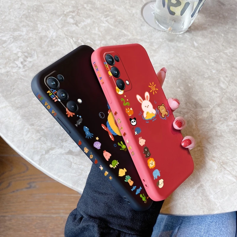 for oppo reno 5 4g reno 5 pro 5g reno 5 lite reno 5f reno 5z 5g reno 5k case with cartoon animal back cover silicone casing free global shipping