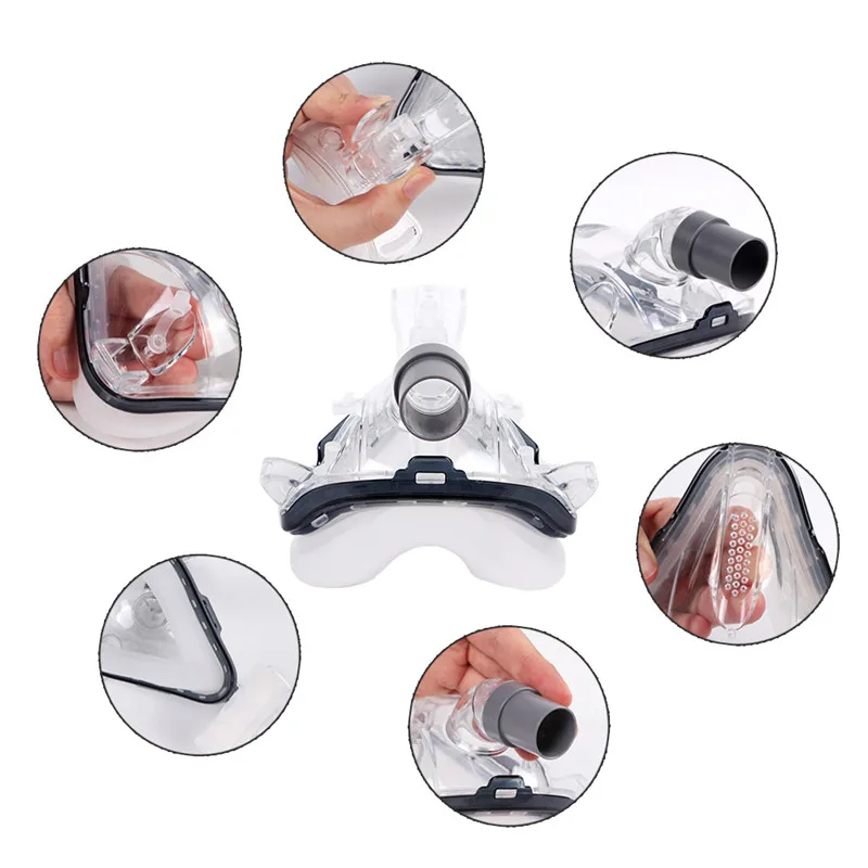 FM1 маска для лица CPAP Авто CPAP BiPAP маска с бесплатным головным убором Белый s m l для сна апноэ OSAS храп людей