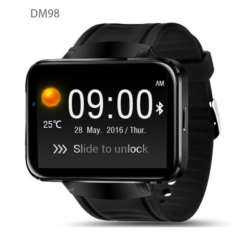 Ravi DM98 Смарт-часы с камерой Wifi gps навигация погода погоды Whatsapp SIM карты Android Смарт-часы с мобильным телефоном для мужчин - Цвет: black