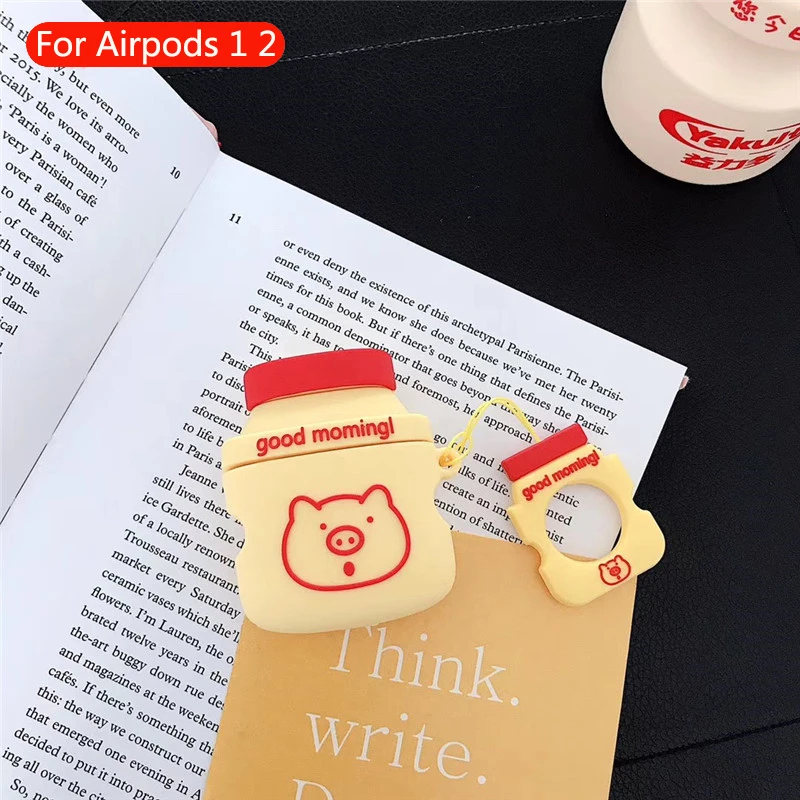 587 Милый беспроводной чехол для наушников с Bluetooth для apple airpods 2, силиконовая Мягкая коробка с рисунком молочного чая, аксессуары для airpods - Цвет: 587