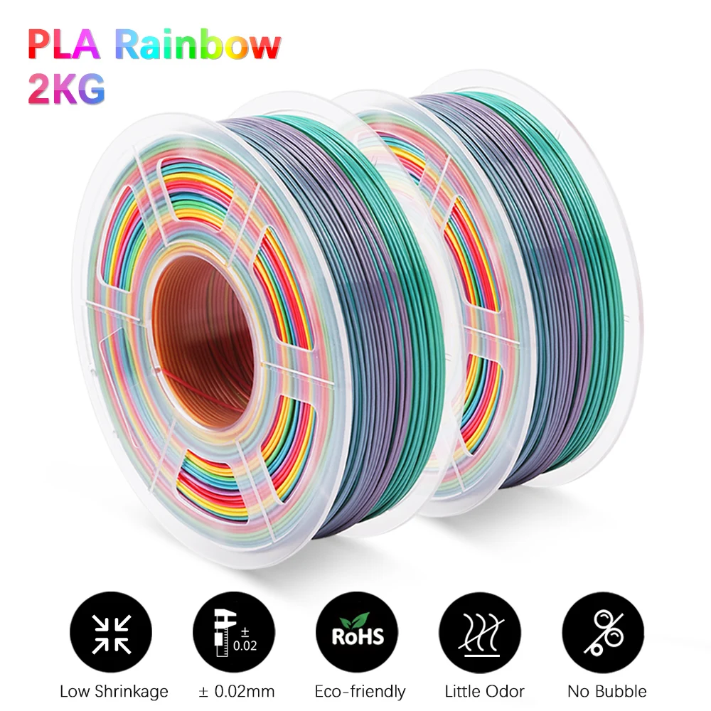 

Muti-Color PETG/PLA Filament 1.75MM 2KG Suitable For All Types Of FDM 3D Printers Accuracy Dimension +/-0.02MM Vacumm Packing