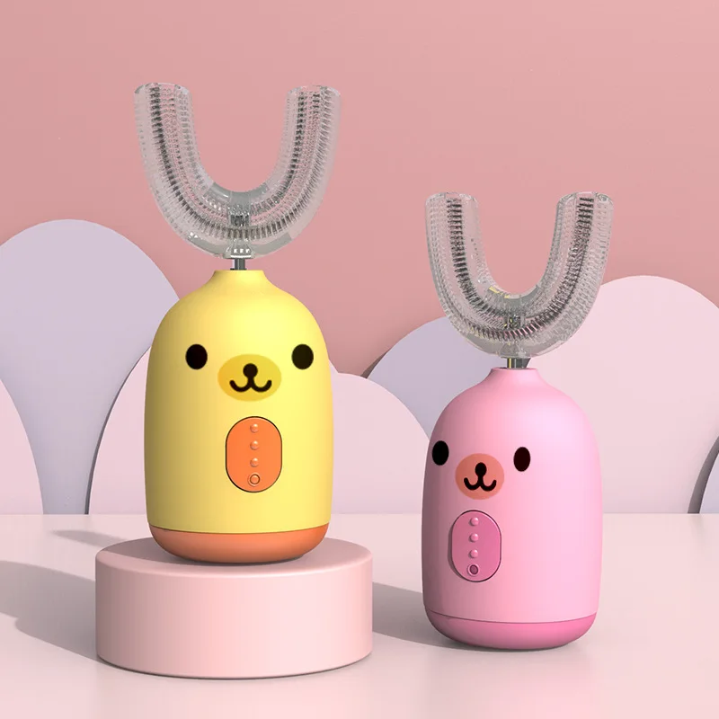 Goedkoop Gratis Verzending U-Vormige Kinderen Smart Elektrische Tandenborstel Ultrasone Trillingen Baby U-Vormige Tandheelkundige Scaler