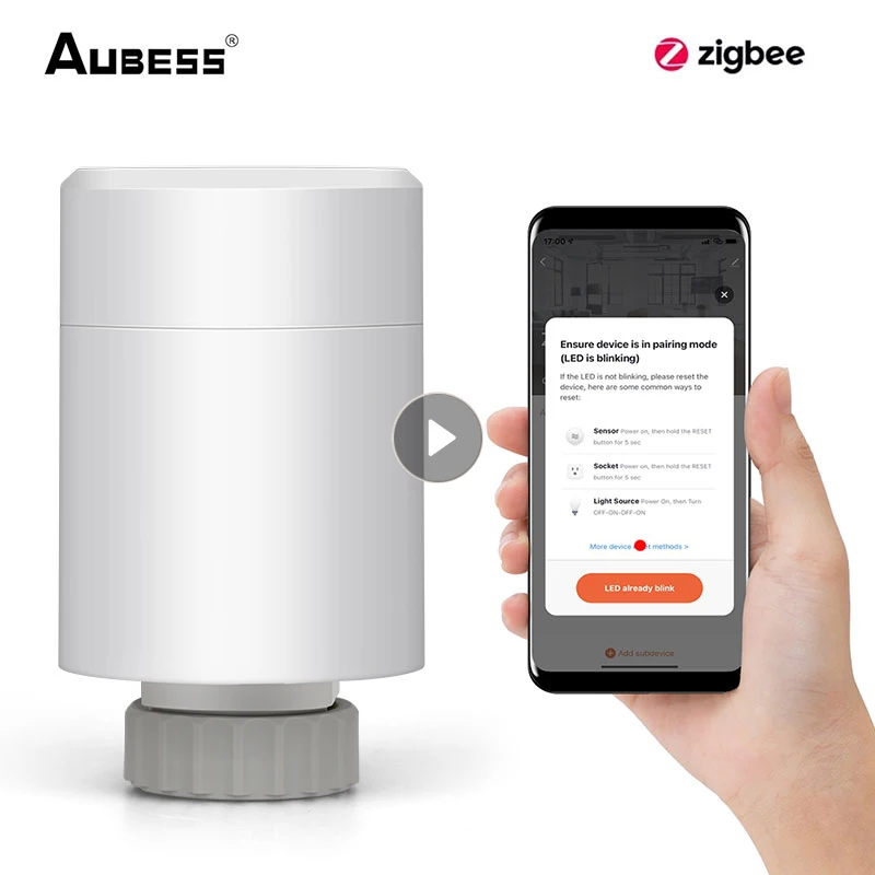 

Термостат Aubess ZigBee с приложением Tuya, умный привод радиатора, клапан, система контроля температуры с голосовым управлением через Alexa Google