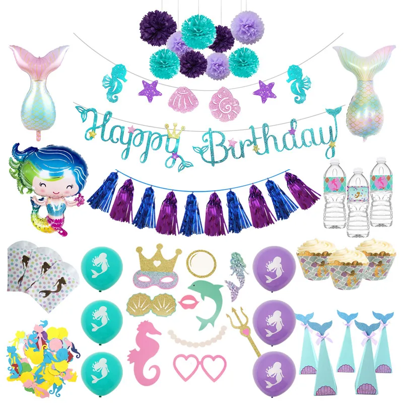 Chicinlife 1 компл. Русалка Photo Booth Реквизит День рождения обувь для девочек сувениры подарок детский душ Свадебные Русалка вечерние украшения
