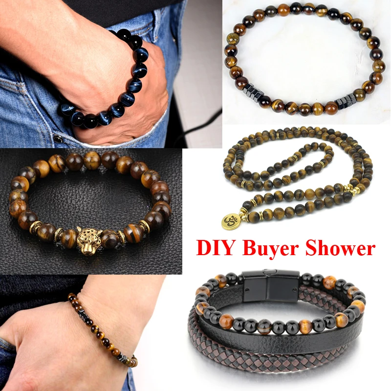 

12 Colors Natural Tiger Eye Agates Beads 4 6 8 10 mm Lucky Natural Stone Round Beads For Jewelry Making DIY Bracelet Necklace