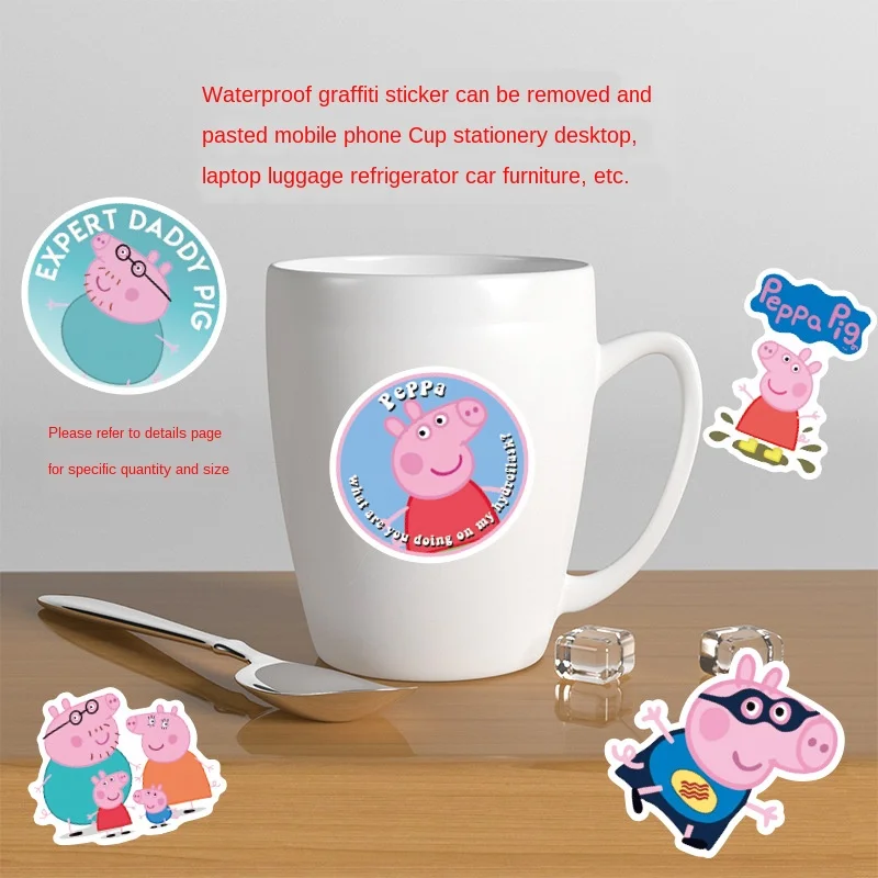 100 шт Peppa Pig водонепроницаемые мультики Наклейки Скейтборд багаж чемодан