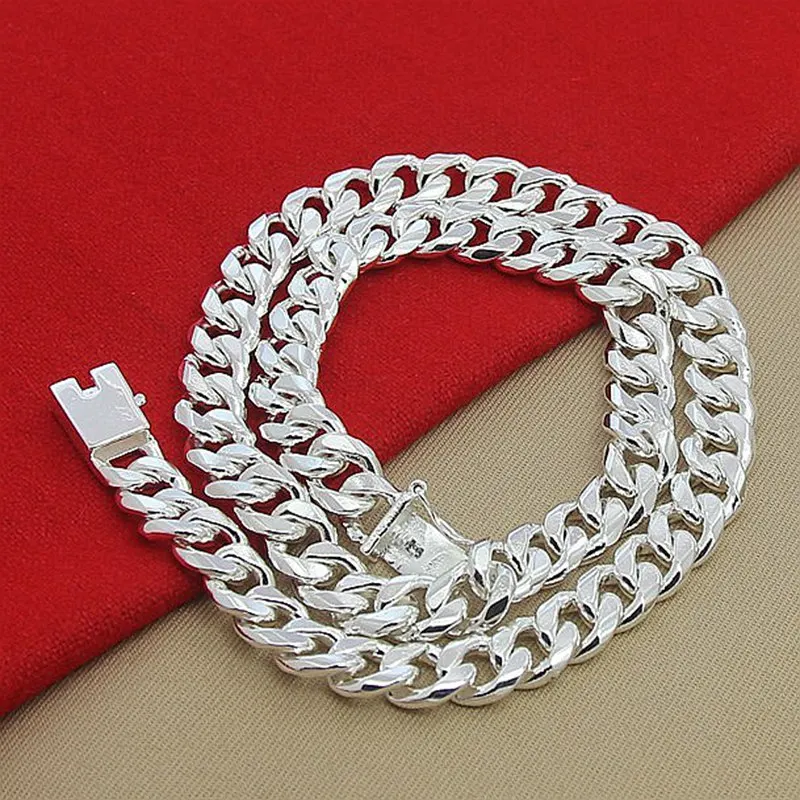 

MUYE High Quality 925 Sterling Silver 10mm Figaro Chain Necklace for Charm Men's Classic Fashion Jewelry Party Gift 22inch
