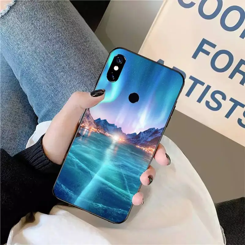 

natural wonder Beautiful aurora pattern Phone Case For Xiaomi Redmi note 7 8 9 t max3 s 10 pro lite
