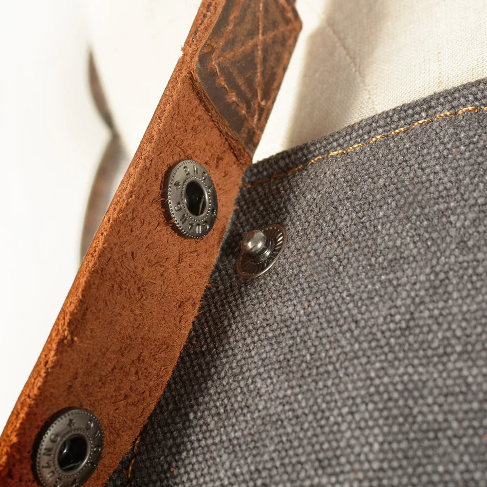 Брезентовый фартук с кожаным ремешком одежда для парикмахерской флористики