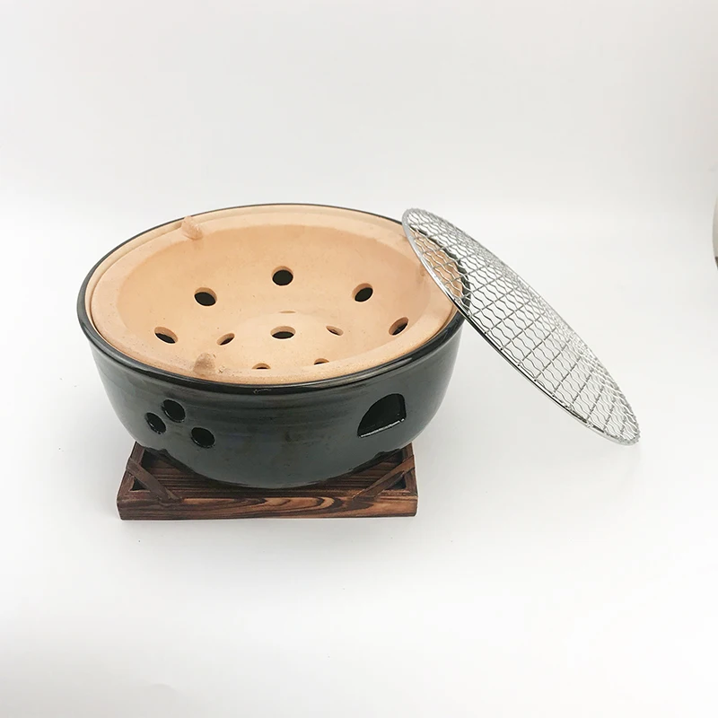 Billig Große Japanische Keramik Grill Herd Kochen BBQ Holzkohle Runde Ofen Carbon Ofen Ton Haushalt Braten Grill Werkzeug