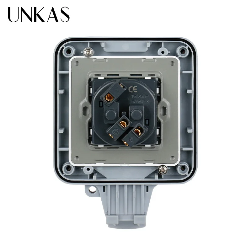 UNKAS Европейская стандартная электрическая розетка с заземлением переменного