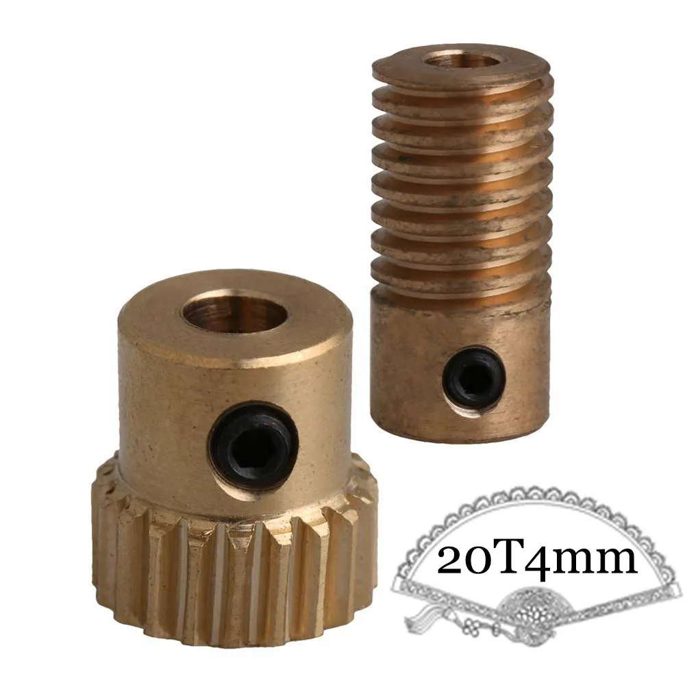 Желтый 0 5 модульный латунный червячный редуктор 20 T носимое колесо шестерни + вал