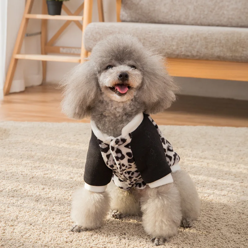 Hipidog Новое поступление флисовое теплое зимнее пальто для собак леопардовая