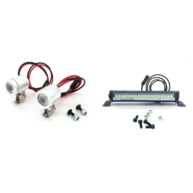 

18LED 83MM Lights Bar For Axial SCX10 TRX4 KM2 CC01 & LED Light Bar Spotlight Searchlight Headlights For MN D90 MN99S