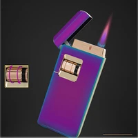 new windproof red flame lighter butane touch roller gas lighter cigarette cigar lighter mini cool fun torch jet lighter