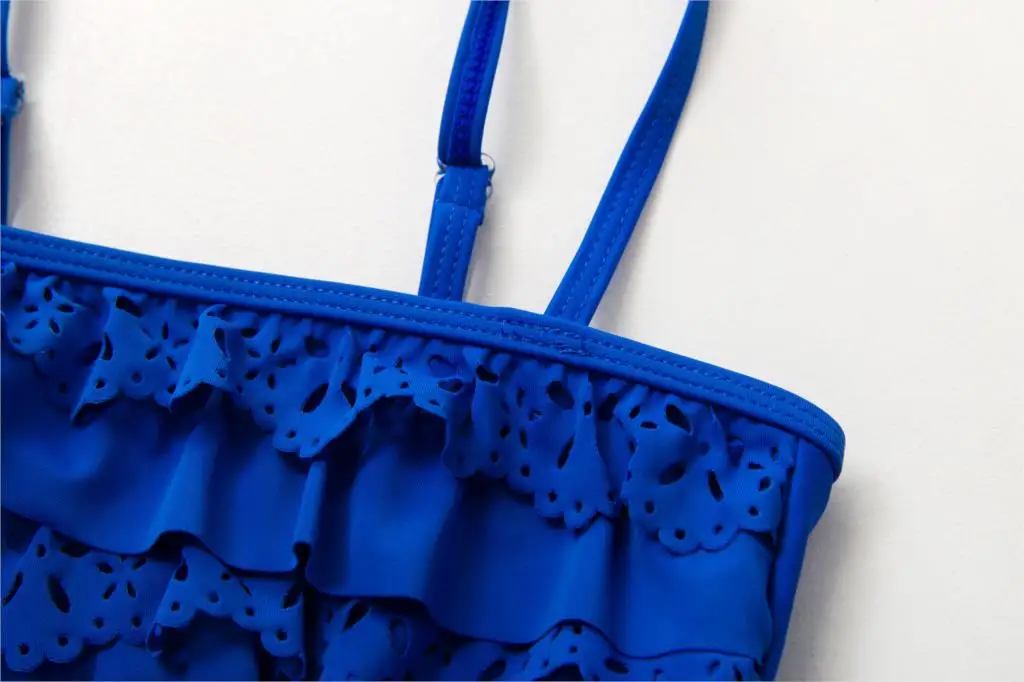 Купальник бандо с оборками для девочек 5 14 лет комплект танкини из 2 предметов