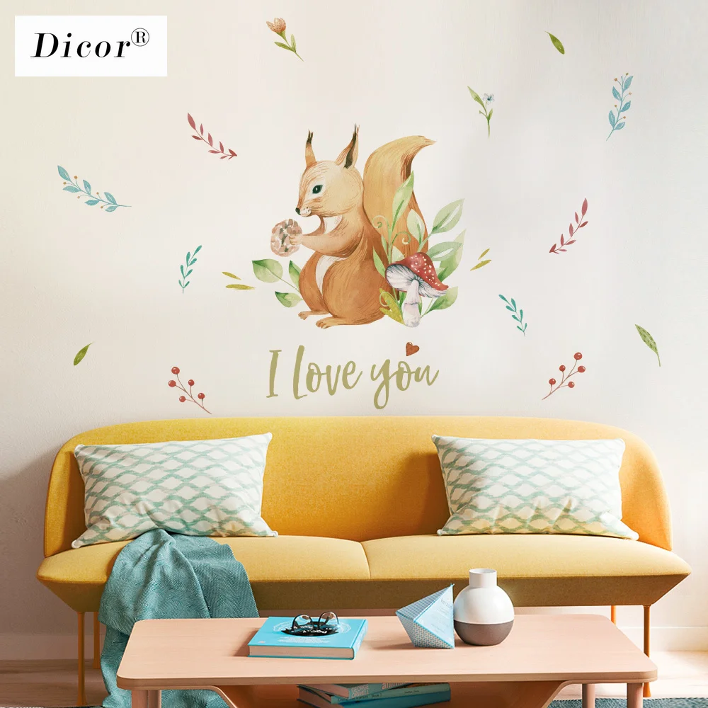 Настенные Стикеры с изображением лесных животных украшение для детской комнаты