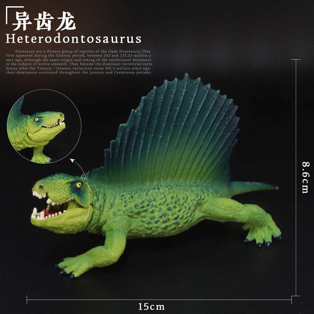 Prehistoric Jurassic Dinosaurs World Heterodontosaurus Big Size Animals Model Action Figures PVC High Quality Toy For Kids Gift