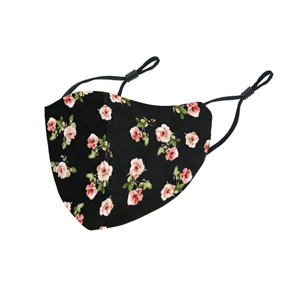 

Unisex Flower Printing Outdoor Mouth Mask Washable Reuse Face Mask Mouth Muffle Mouth Breathable Adult Mask Mascarillas Masque
