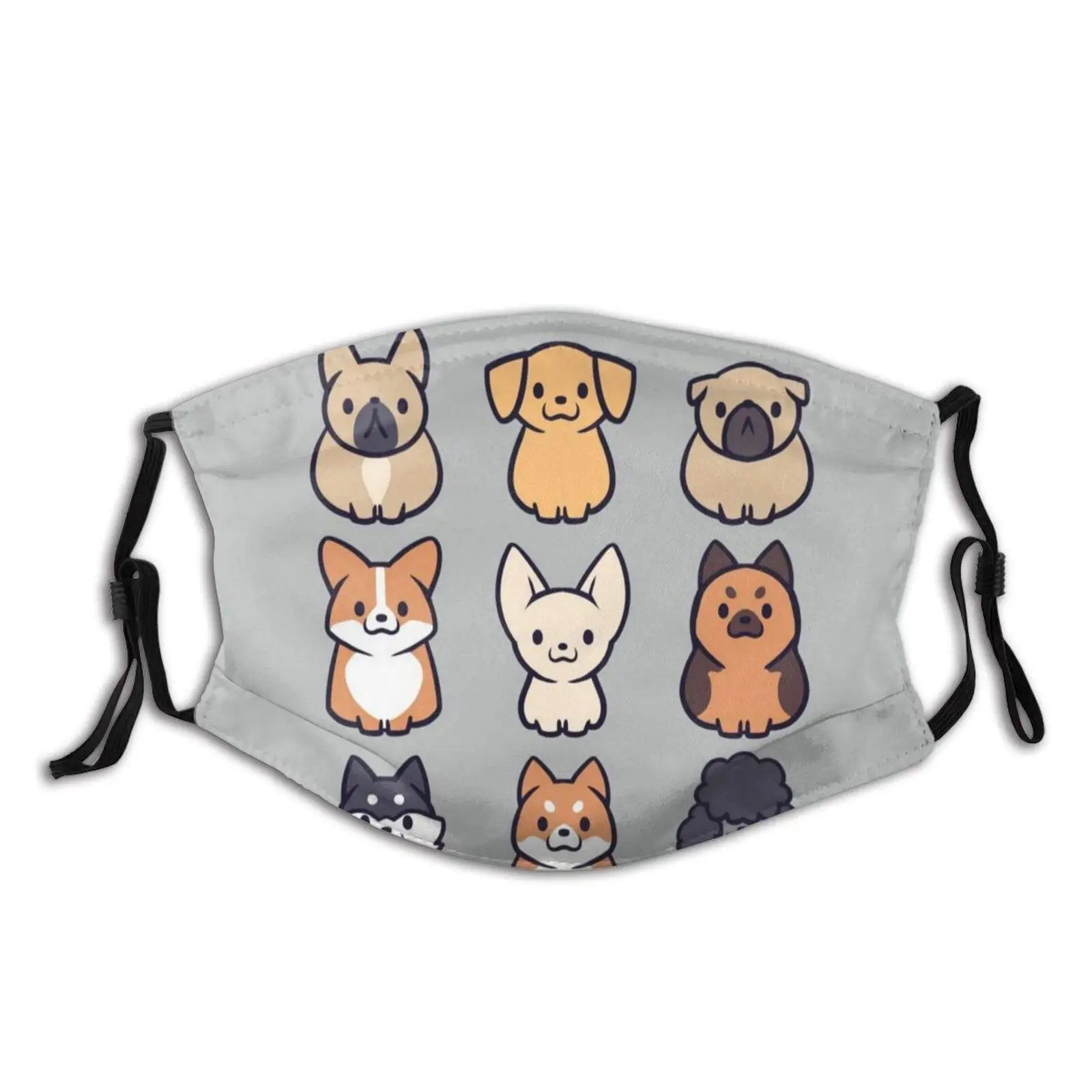 

Cute Dog Story Mouth-Face Mask, Breathable-Adjustable-Dust Filter Mask Animal Balaclavas,Unisex