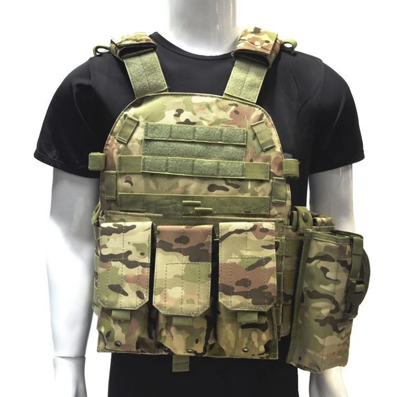 

Airsoft Tactical Military Molle Combat Assault Plate Carrier Vest Tactical Safety Vest for Hunting CS War Game Gun Accessoires