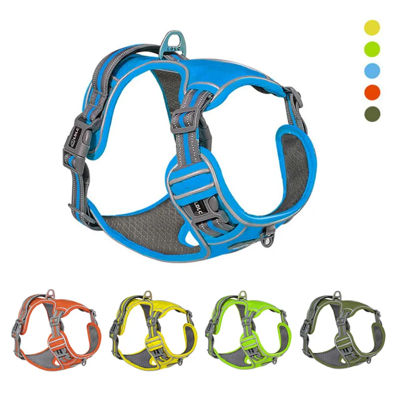 Шлейка для собак светоотражающая шлейка без тяги легкая в управлении средних и