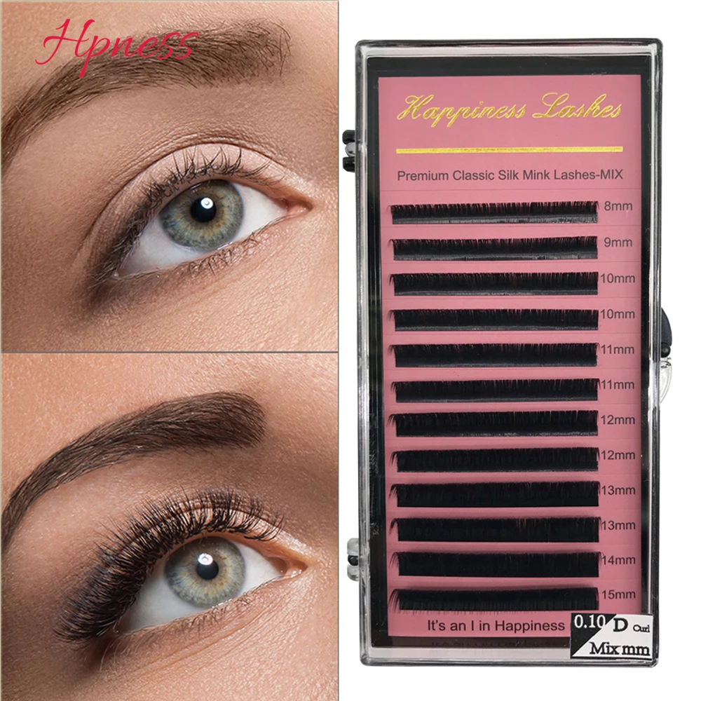 

Soft Natural All Size Mink Eyelashes 12 Rows 8-15mm Mix Individual Eyelashes Russian Volume Eyelashes Extension Supplies