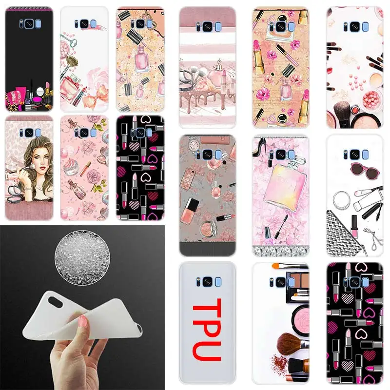 Макияж Губная помада румяна духи силиконовый чехол S11 S10 S9 S8 Plus для Samsung S7 S6 Edge Note 10 8