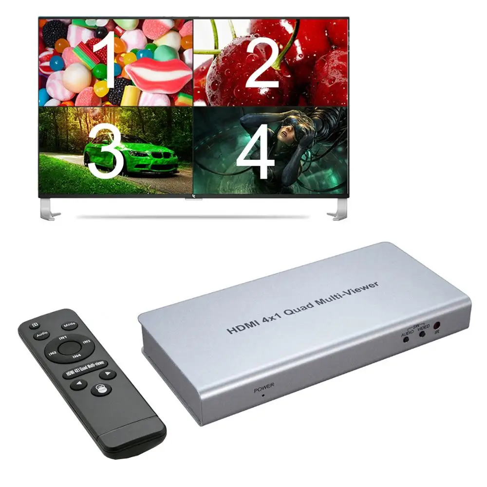 HDMI 4x1 Quad MultiView HDMI коммутатор 4 в 1 выход видео конвертер 1080P PIP изображение в картинке бесшовный коммутатор 5 модель ПК к телевизору
