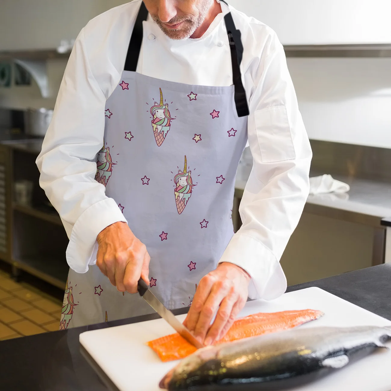 Tophome кухонный фартук мультфильм фиолетовый мороженое Единорог регулируемые