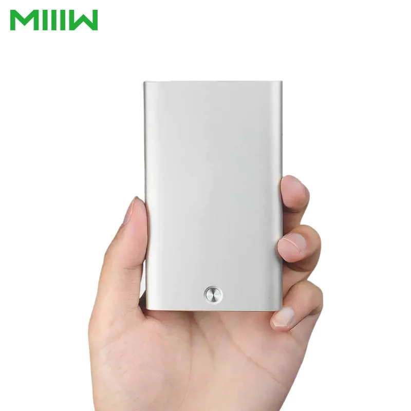 

MIIIW Automatic Business Card Case Holder Creative Office Slim Aluminum Shell Metal Name Card Credit Card Case Storage Box