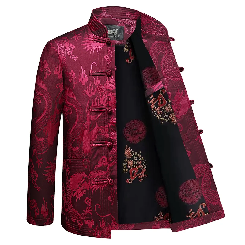 Весенне-осенняя куртка костюм Тан для мужчин среднего и пожилого возраста в