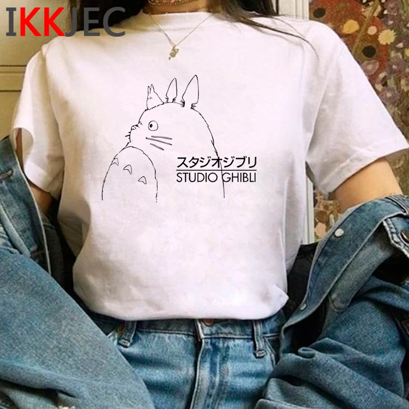 Totoro Studio Ghibli Cute Anime T Shirt Women Harajuku Miyazaki Hayao Kawaii T-shirt Graphic 90s Tshirt Fashion Top Tees Female | Женская
