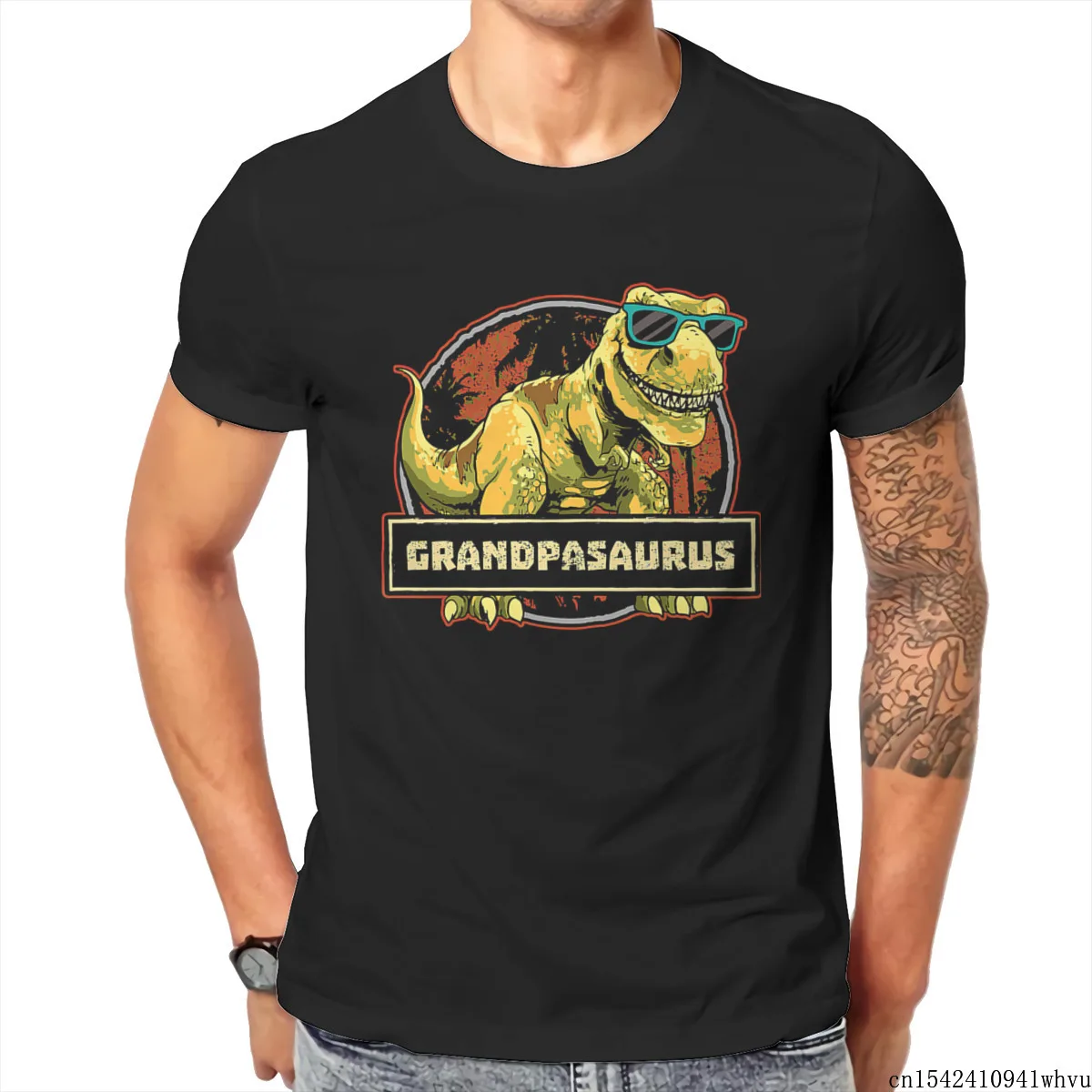 

Grandpasaurus T Rex Grandpa Saurus Dinosaur Granddad Pattern Short Sleeves Unisex Summer Trend O-neck Casual Men T-shirt M-5XL