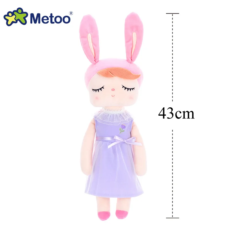 43cm Lace purple Metoo кукла Анджела мягкий Игрушечный Кролик мягкие Животные плюшевые игрушки «кролик» Фруктовые Куклы для детей детская одежда для девочек и мальчиков рождественские подарки на день рождения - Цвет: 43cm Lace purple