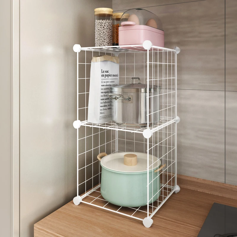 

Ventilated and breathable kitchen cabinet storage layered storage rack environmental protection baking varnish table partition p