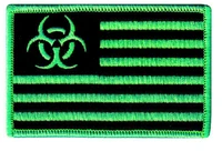 hot zombie states of america patch embroidered iron on biohazard symbol united green %e2%89%88 7 2 4 7 cm